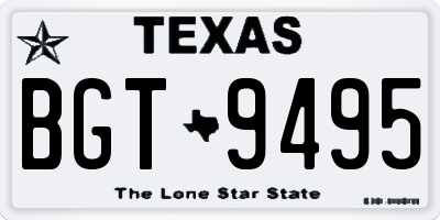 TX license plate BGT9495