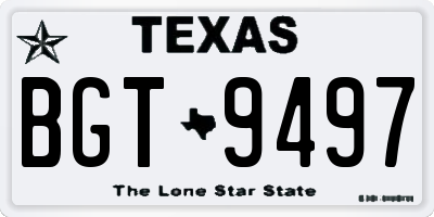 TX license plate BGT9497