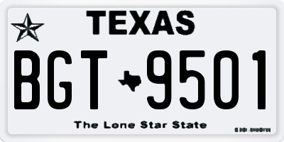 TX license plate BGT9501