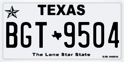 TX license plate BGT9504