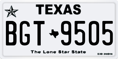 TX license plate BGT9505