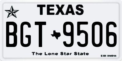 TX license plate BGT9506