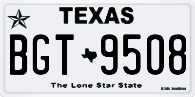 TX license plate BGT9508