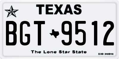 TX license plate BGT9512