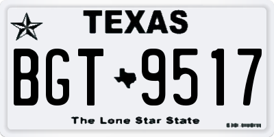 TX license plate BGT9517