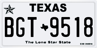 TX license plate BGT9518