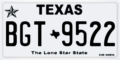 TX license plate BGT9522