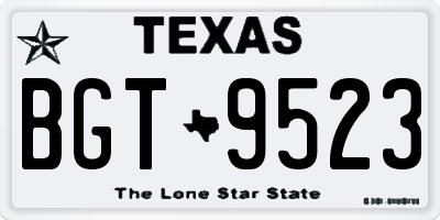 TX license plate BGT9523