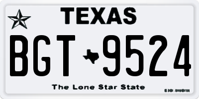 TX license plate BGT9524
