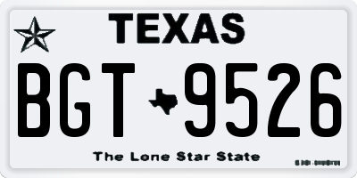 TX license plate BGT9526