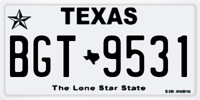 TX license plate BGT9531
