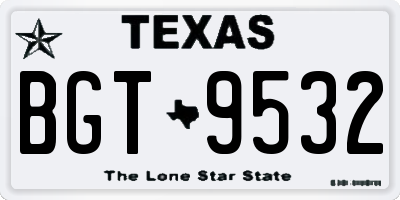 TX license plate BGT9532
