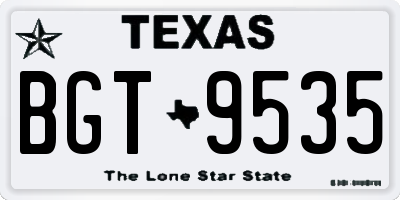 TX license plate BGT9535