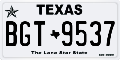 TX license plate BGT9537