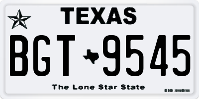 TX license plate BGT9545