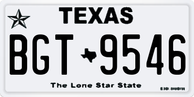 TX license plate BGT9546