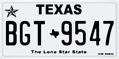 TX license plate BGT9547