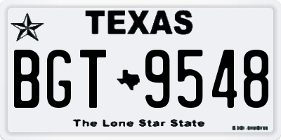 TX license plate BGT9548
