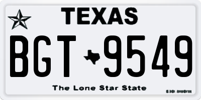 TX license plate BGT9549