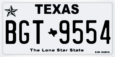 TX license plate BGT9554