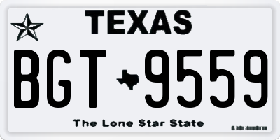 TX license plate BGT9559
