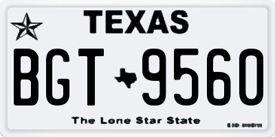 TX license plate BGT9560