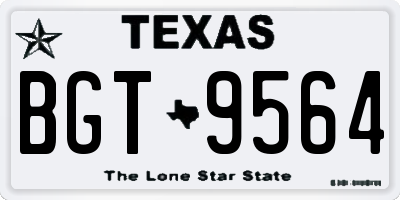 TX license plate BGT9564