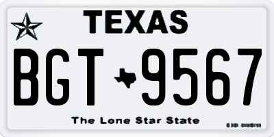 TX license plate BGT9567