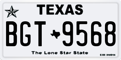 TX license plate BGT9568