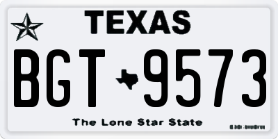 TX license plate BGT9573