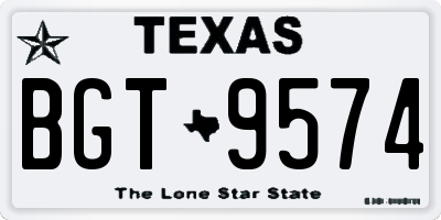 TX license plate BGT9574