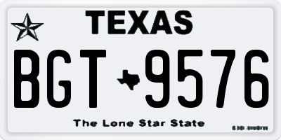 TX license plate BGT9576