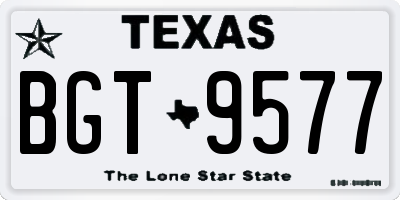 TX license plate BGT9577