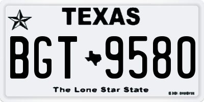 TX license plate BGT9580