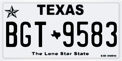 TX license plate BGT9583