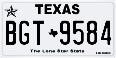 TX license plate BGT9584