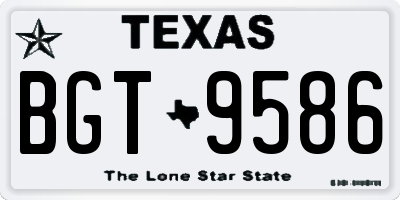 TX license plate BGT9586