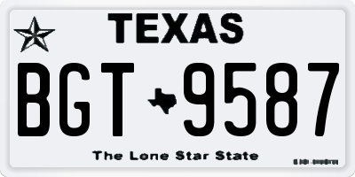 TX license plate BGT9587