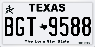 TX license plate BGT9588