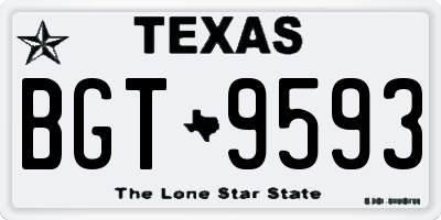 TX license plate BGT9593