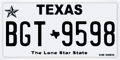 TX license plate BGT9598