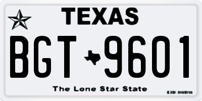 TX license plate BGT9601
