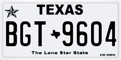 TX license plate BGT9604