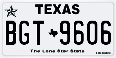 TX license plate BGT9606