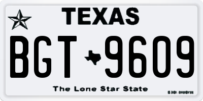 TX license plate BGT9609