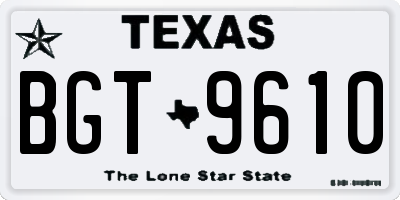 TX license plate BGT9610