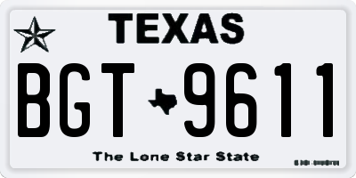 TX license plate BGT9611