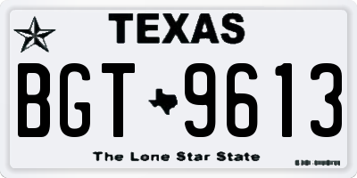 TX license plate BGT9613