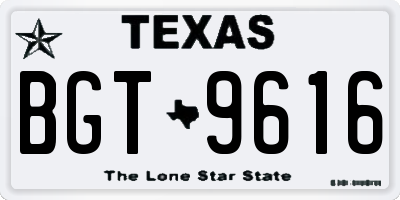 TX license plate BGT9616