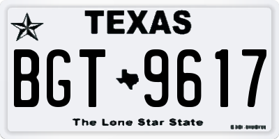 TX license plate BGT9617